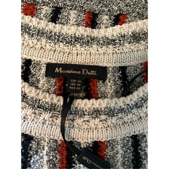 Massimo Dutti Fashion Boho Fringed Striped Yarn Shirt Women S NWT - Picture 7 of 11